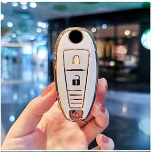 TPU COVER FOR SUZUKI SWIFT VITARA BALENO SMART KEY KEY 2 BUTTON WHITE 2010-2022 - Picture 1 of 5