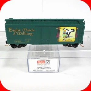 N Scale **EIGHT MAIDS MILKING** 12 Days Christmas Box Car -Micro Trains 02100508 - Picture 1 of 4