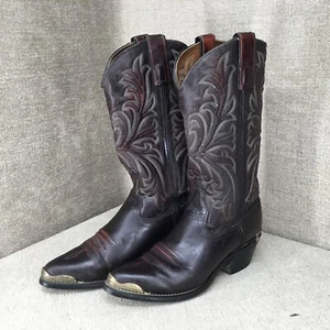 Texas Boot Company Boots Men 8D Brown Leather 14” Tall Metal Heel and Toe 6303 - Picture 1 of 11
