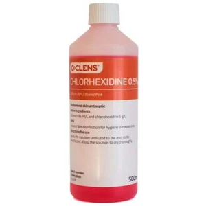 CoClens Chlorhexidine 0.5% in 70% Ethanol Pink Solution Skin Antiseptic 500ml - Picture 1 of 1