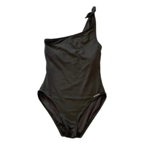 Michael Kors One Shoulder One Piece Swim Bodysuit in Khaki Green Size 8 - Picture 1 of 14