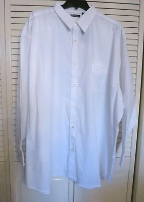 NWT Mens Blue Generation Long Sleeve White Shirt Pocket Size Med. Stain Release  - Image 1 of 4
