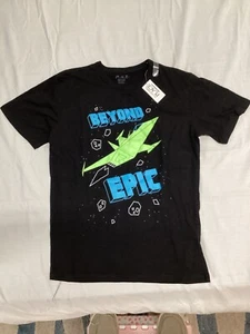 The Children's Place Graphic T Shirt Space Ship Boys Large 10/12 Black Crew Neck - Picture 1 of 6