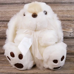 Commonwealth Plush Rabbit Easter Bunny White Tan Floppy Lop Ears Big Feet 12 In - Picture 1 of 5