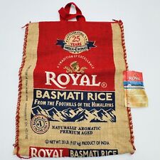 Royal Basmati Rice Burlap Bag Zipper Handle Reusable Hippie Tote NO RICE 20#size