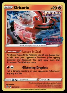 Tarjeta Pokémon Oricorio (Prerelease) NM SWSH168 SWSH: Espada y Escudo Promocional - Imagen 1 de 2