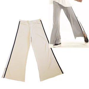 PLANET LAUREN G 3=14/16/XL Cream Black White Side Stripe Pima Cotton Trac Pants - Picture 1 of 13