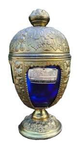 Calice en régul et verre bleu cobalt Etats-Unis USA New York ancien - Foto 1 di 12