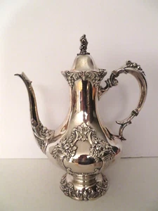 Reed & Barton King Francis Silverplate 1650 Large Coffee Pot Kettle Vintage Wow! - Picture 1 of 10