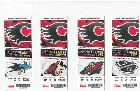 CALGARY FLAMES VS SAN JOSE SHARKS FULL TICKET STUB 3/6/13 JAROME IGINLA GOAL Cover