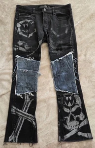 Wornstar Hellraiser Herren 34 x 31 schwarz Denim Boot Cut Jeans Made in USA - Bild 1 von 6