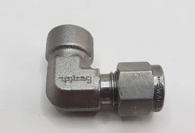 1 Swagelok Stainless Steel 1/4" x 1/8" Female Elbow SS-400-8-2 New Old Stock - Image 1 of 4