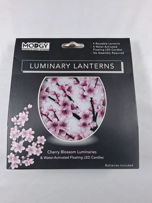 Modgy Cherry Blossoms 4 Reusable Lanterns Luminary Lantern New Pretty!! - Image 1 of 4