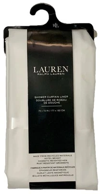 "Revestimiento de cortina de ducha Lauren Ralph Lauren blanco 70"" x 72"" nuevo sin abrir" Foto 1 de 4