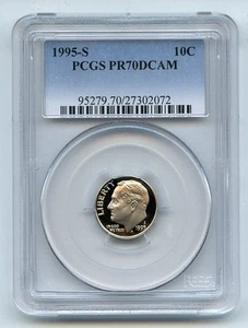1995 S 10C Roosevelt Dime Proof PCGS PR70DCAM - Picture 1 of 1