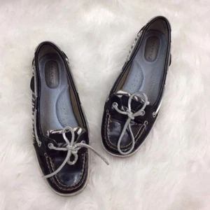 Sperry Top-Sider 7 Womens Black White Sequin Zebra Print Boat Shoes - Picture 1 of 6