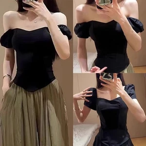 Fashion Forward Off Shoulder Women's Top with Herringbone Pattern for Summer - Picture 1 of 10