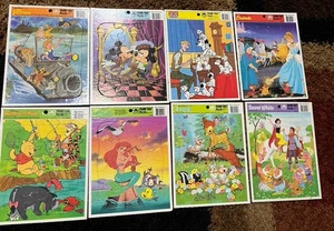 8 Bandejas Marco Dorado Vintage Disney Rompecabezas Rescatadores Blancanieves Bambi Sirena - Imagen 1 de 9