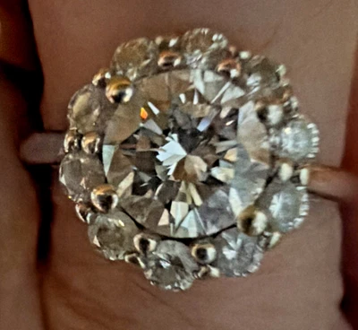 1.2 CT Total Weight Natural Diamond Halo Ring 18K White Gold Size 6 - Image 1 of 4