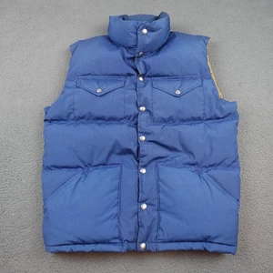 Vintage The North Face Vest Mens Large Blue Down Puffer Made USA Hiking 80s - Picture 1 of 12