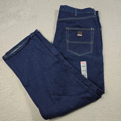 Pantalones de mezclilla Craftsman para hombre 38x32 azul lavado oscuro pierna recta ropa de trabajo herramienta nuevos sin etiquetas Foto 1 de 4