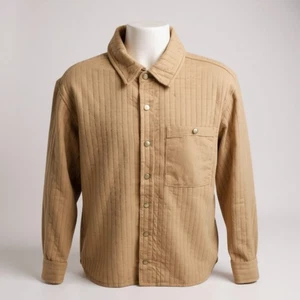 Goodfellow & Co Men’s Large Brown Quilted Knit Shirt Jacket NWT Lightweight - Picture 1 of 8