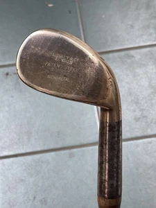 Hickory Golfschläger Messingkopf (neues Metall) Bussey Patent Hosel Bahn Eisen um 1890 - Bild 1 von 18