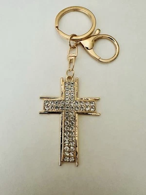 Rhinestone Cross Keychain Bag Charm - Image 1 of 2