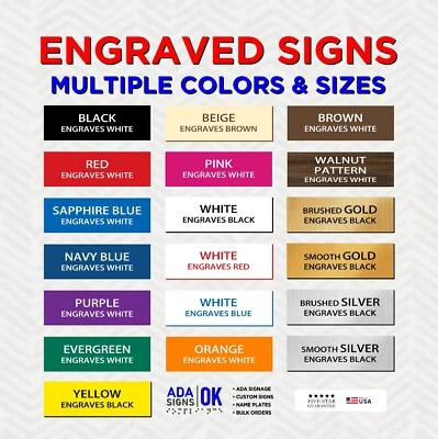 ENGRAVED SIGNS! Custom Name Plates, Plastic Labels, Office Door & Desk Plaques - Image 1 of 4