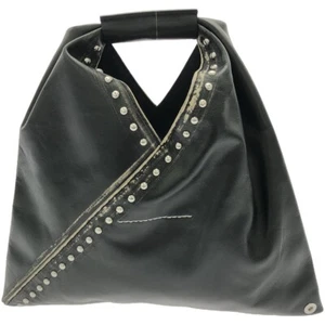 MM6 Maison Margiela Japanese Tote Small Black Studded Leather W31.5 Used - Picture 1 of 5