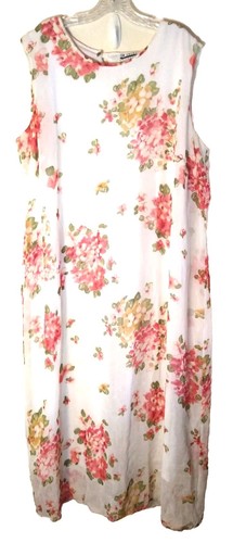 PALM ANGELS ABITO DONNA PLUS TAGLIA 22 BIANCO FLOREALE A GUSCIO COMPLETAMENTE FODERATO EN FOCUS