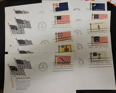 1968 U.S 1st Day Covers - American Flags SET OF 10 - Scott# 1345-1354 Artmaster - Image 1 of 3
