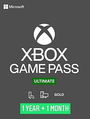 Xbox Game Pass Ultimate | 12 + 1 Months ( No Code, Read Description. ) • 34.99€