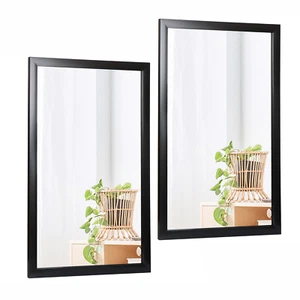 2PCS Modern Rectangular Wall Mirror Black PS Frame 24"x36"Hanging Vanity Mirror - Picture 1 of 22