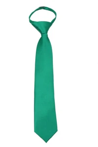 Corbata con cremallera verde lisa para hombre bodas escuela de negocios ocasión - Imagen 1 de 1