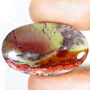 42.40 Ct AAA 100% Natural Indonesian Moss Agate Oval Cabochon Gemstone 23x37x6mm - Picture 1 of 7