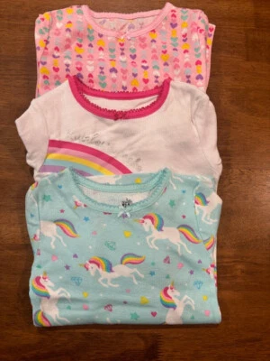 KIDS HEADQUARTERS GIRLS COTTON MATCHING UNICORN/RAINBOWS 6 PC SET (MULTI 4T)NWT - Image 1 of 4
