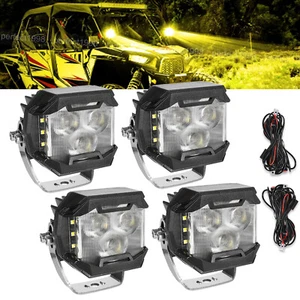 4x 3inch Side Cube Amber LED Work Light ATV Driving Lamp Flood Spot Pods SUV UTV - Picture 1 of 17