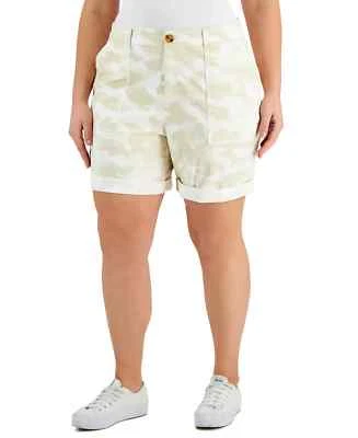 /LX073/ Pantalones Cortos Bermudas Style & Co Plus Estampado Camuflaje Puño Enrollado Beige Talla 14W Foto 1 de 3
