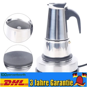 Edelstahl Elektrisch Kaffeekanne Espressokocher Kaffeebereiter Espressomaschine - Bild 1 von 13
