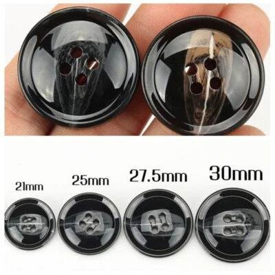 10X Round Resin 4-Hole Button Sewing Buttons Material for Costume Coat Decor DIY - Image 1 of 4