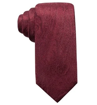 $126 Ryan Seacrest Hombres Ajustado Rojo Paisley Corbata Clásico Vestido Ajustado Seda 57 X 3 Foto 1 de 2