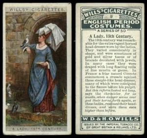 A Lady 15th Century #9 English Period Costumes 1929 Wills Card - Picture 1 of 1