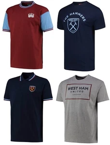 West Ham United Fußball T-Shirt Herren M ODER L Offizielles Team Crest Logo Top - Bild 1 von 18