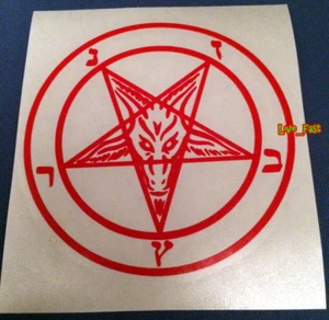 BAPHOMET PENTAGRAM DECAL STICKER VINYL satan black metal death metal goth gothic - Picture 1 of 5