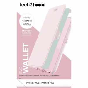 Tech 21 Evo Cartera Folio Estuche Cubierta Con flexshock para iPhone 8 7-Light Rose