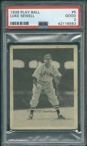 1939 Play Ball #5 Luke Sewell PSA 2 Indians (6563) - Picture 1 of 2