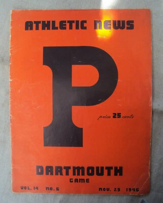 Vintage 1946 Princeton vs Dartmouth College Football Program with 2 Ticket Stubs - Image 1 of 4