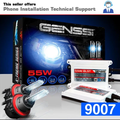 AC 55W HID Kit 9007 HB5 Bi-Xenon 6000K Bright OEM White Beam Conversion Light - Image 1 of 4