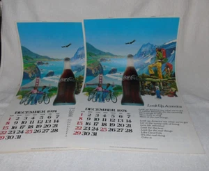 1975 Coca-Cola Look Up America Calendars Set of 2 New Old Stock Ephemera - Imagen 1 de 6